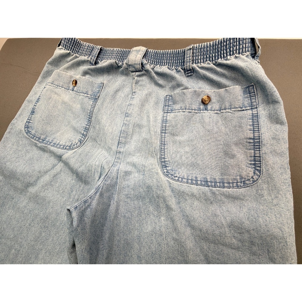 David Taylor Elastic Waist Denim Pants Light Wash Casual Blue Jeans | Mens 36x30 - Picture 11 of 13